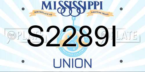 S2289I Mississippi License Plate