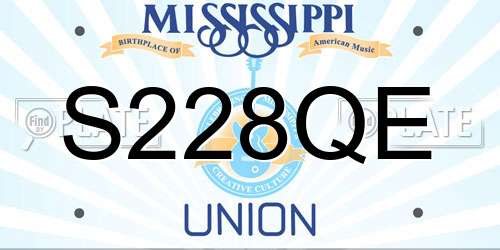S228QE Mississippi License Plate