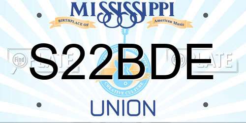 S22BDE Mississippi License Plate