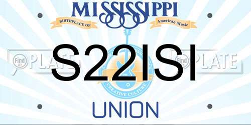 S22ISI Mississippi License Plate