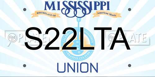 S22LTA Mississippi License Plate