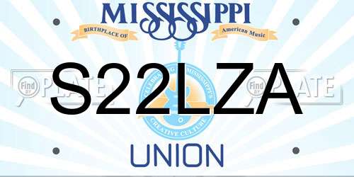 S22LZA Mississippi License Plate