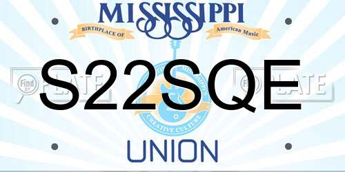 S22SQE Mississippi License Plate