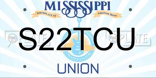 S22TCU Mississippi License Plate