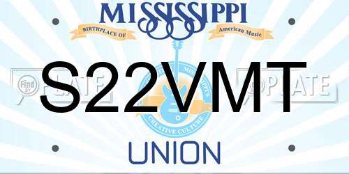 S22VMT Mississippi License Plate