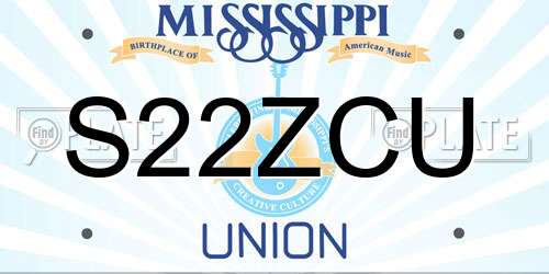 S22ZCU Mississippi License Plate