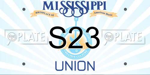 S23 Mississippi License Plate