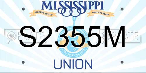S2355M Mississippi License Plate