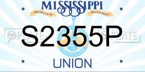 S2355P Mississippi License Plate