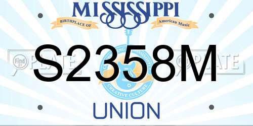 S2358M Mississippi License Plate