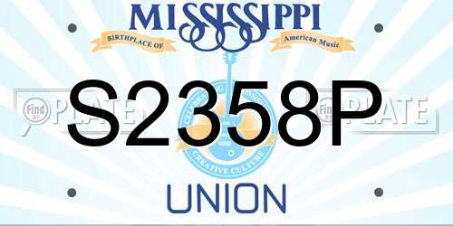 S2358P Mississippi License Plate