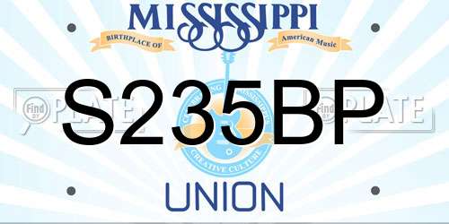 S235BP Mississippi License Plate