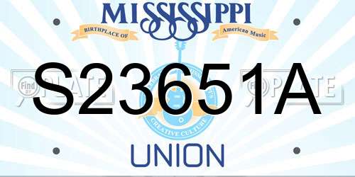 S23651A Mississippi License Plate