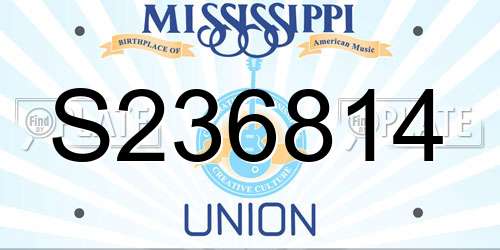 S236814 Mississippi License Plate
