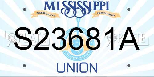 S23681A Mississippi License Plate