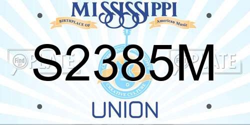S2385M Mississippi License Plate