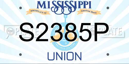 S2385P Mississippi License Plate