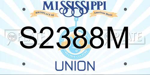 S2388M Mississippi License Plate