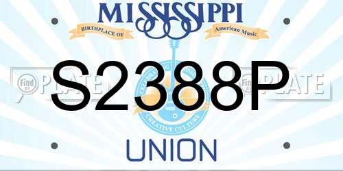 S2388P Mississippi License Plate