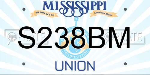S238BM Mississippi License Plate