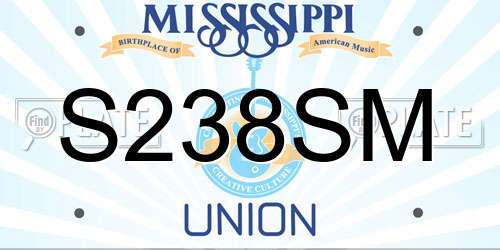S238SM Mississippi License Plate