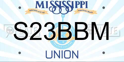S23BBM Mississippi License Plate