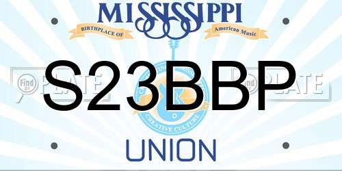 S23BBP Mississippi License Plate