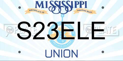 S23ELE Mississippi License Plate