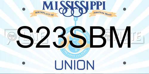 S23SBM Mississippi License Plate