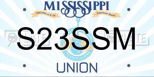 S23SSM Mississippi License Plate