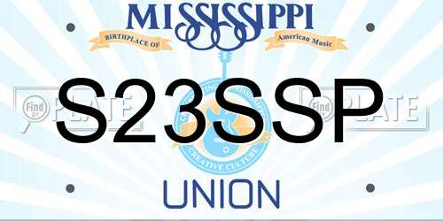 S23SSP Mississippi License Plate