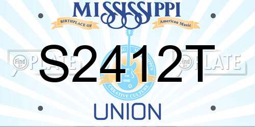S2412T Mississippi License Plate