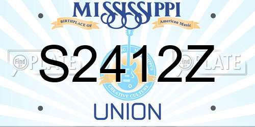 S2412Z Mississippi License Plate