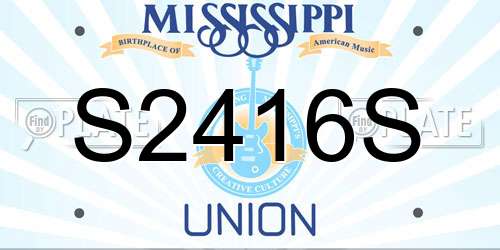 S2416S Mississippi License Plate