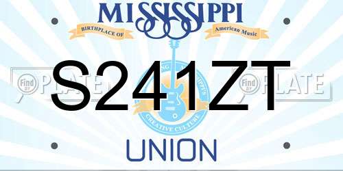 S241ZT Mississippi License Plate