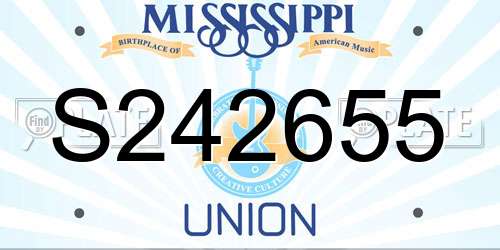 S242655 Mississippi License Plate