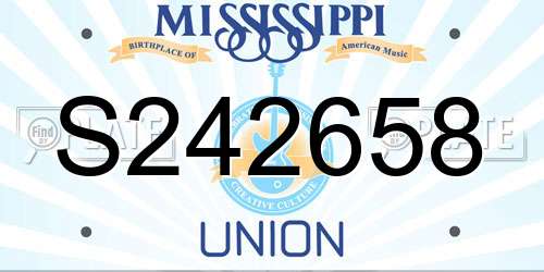 S242658 Mississippi License Plate