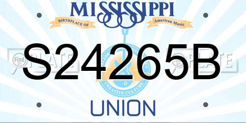 S24265B Mississippi License Plate
