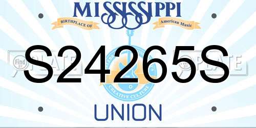S24265S Mississippi License Plate