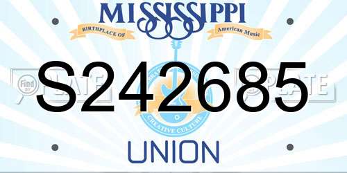 S242685 Mississippi License Plate