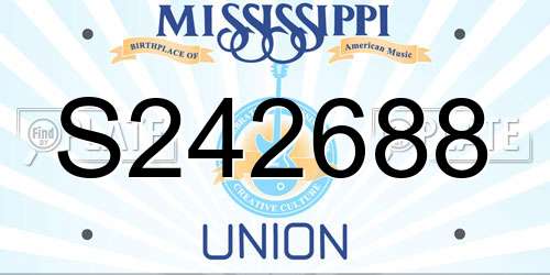 S242688 Mississippi License Plate