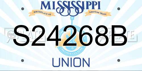 S24268B Mississippi License Plate
