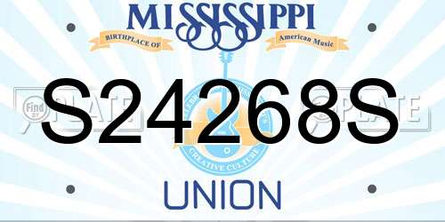 S24268S Mississippi License Plate