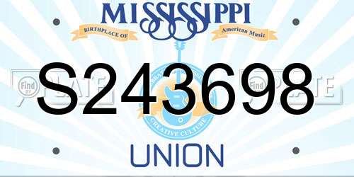 S243698 Mississippi License Plate