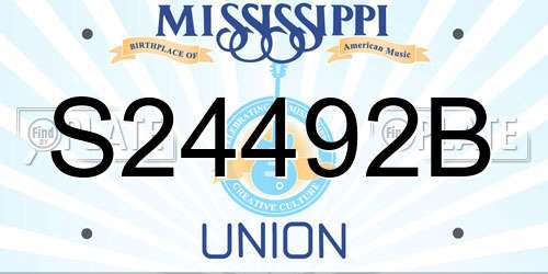 S24492B Mississippi License Plate