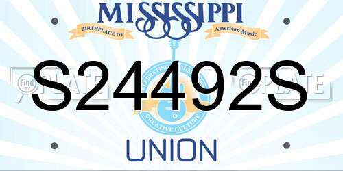 S24492S Mississippi License Plate