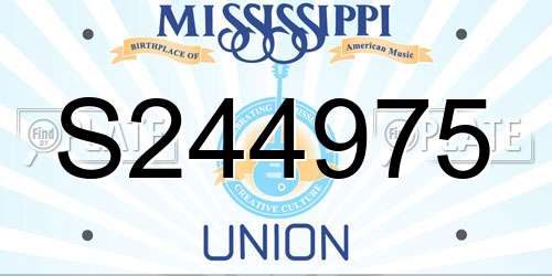 S244975 Mississippi License Plate