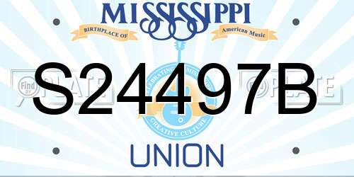 S24497B Mississippi License Plate