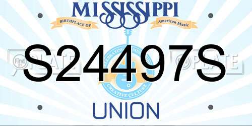 S24497S Mississippi License Plate