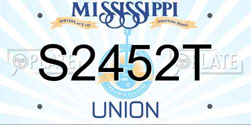 S2452T Mississippi License Plate
